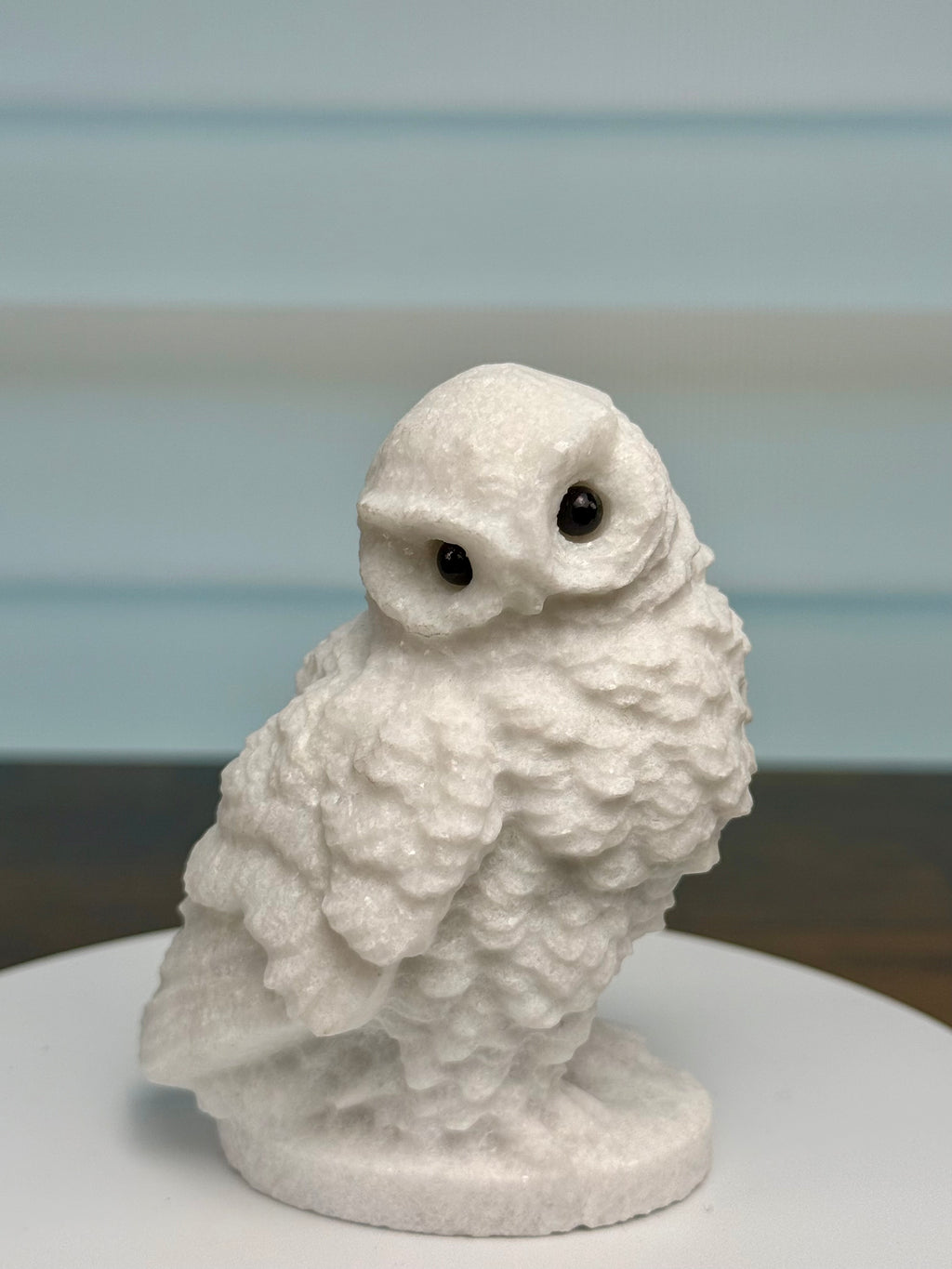 🦉 Detailed White Jade Owl – $40