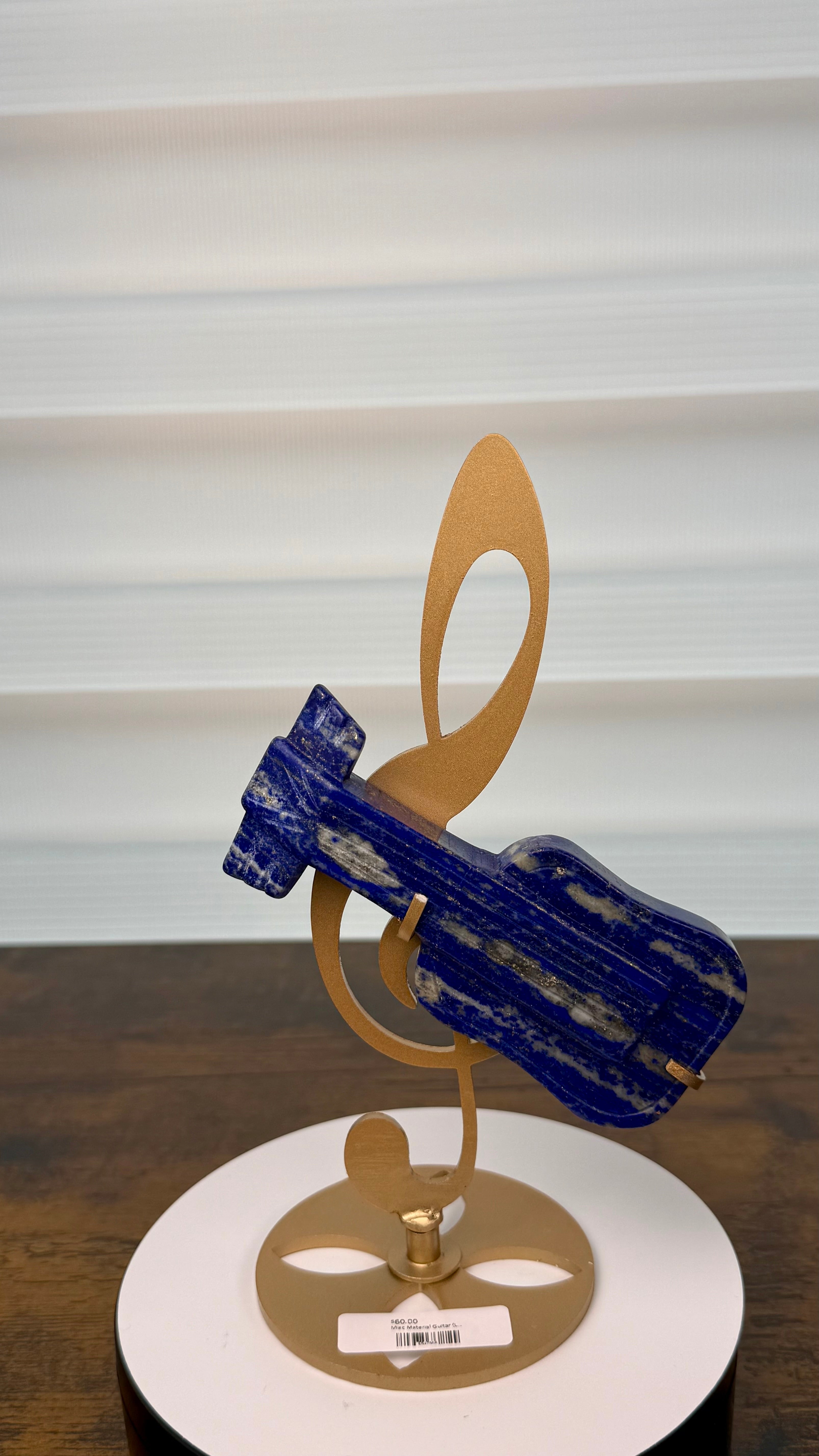 Lapis Lazuli Guitar on Note Stand – $60