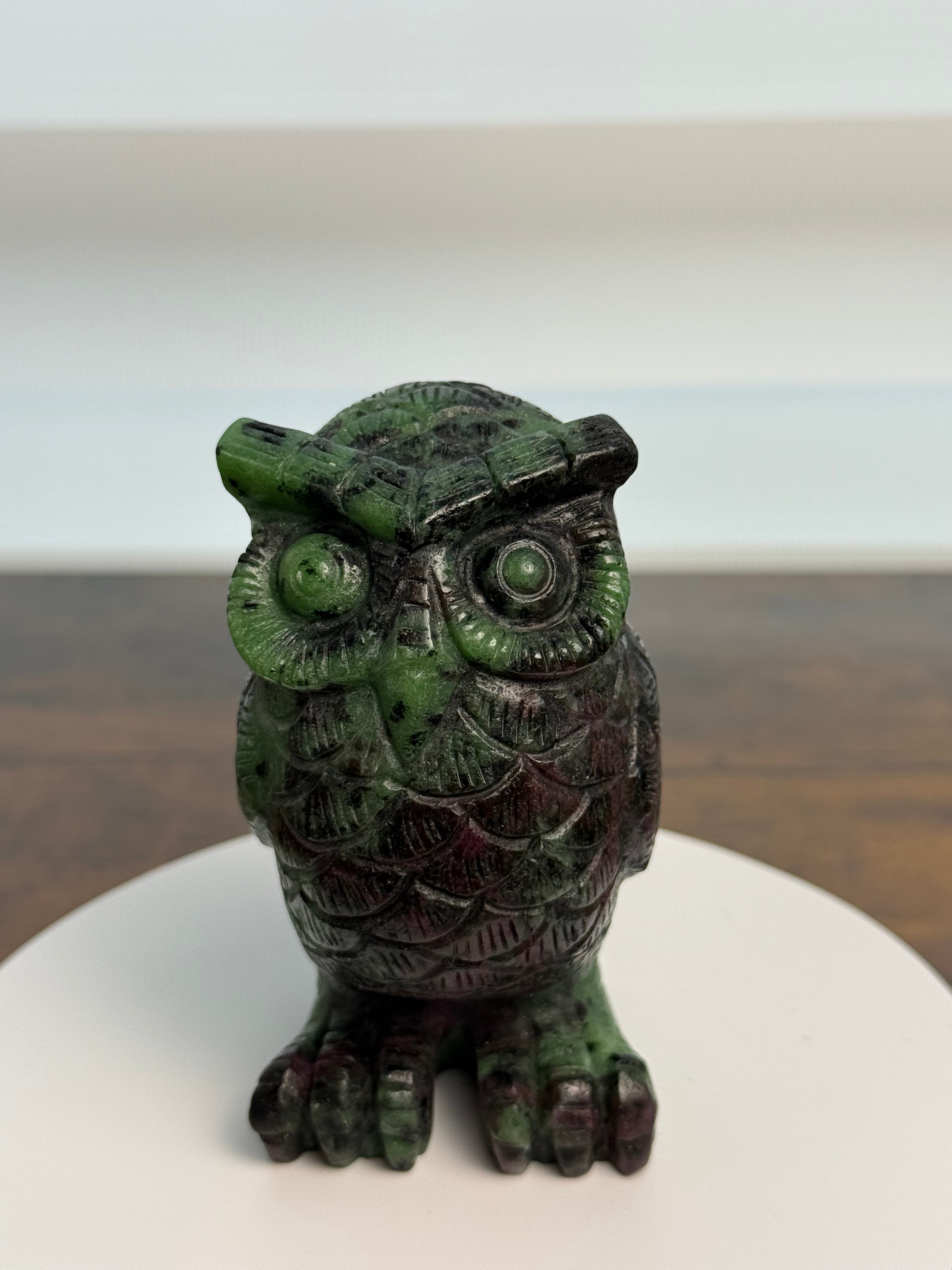 🦉 UV Ruby Zoisite Owl – $65