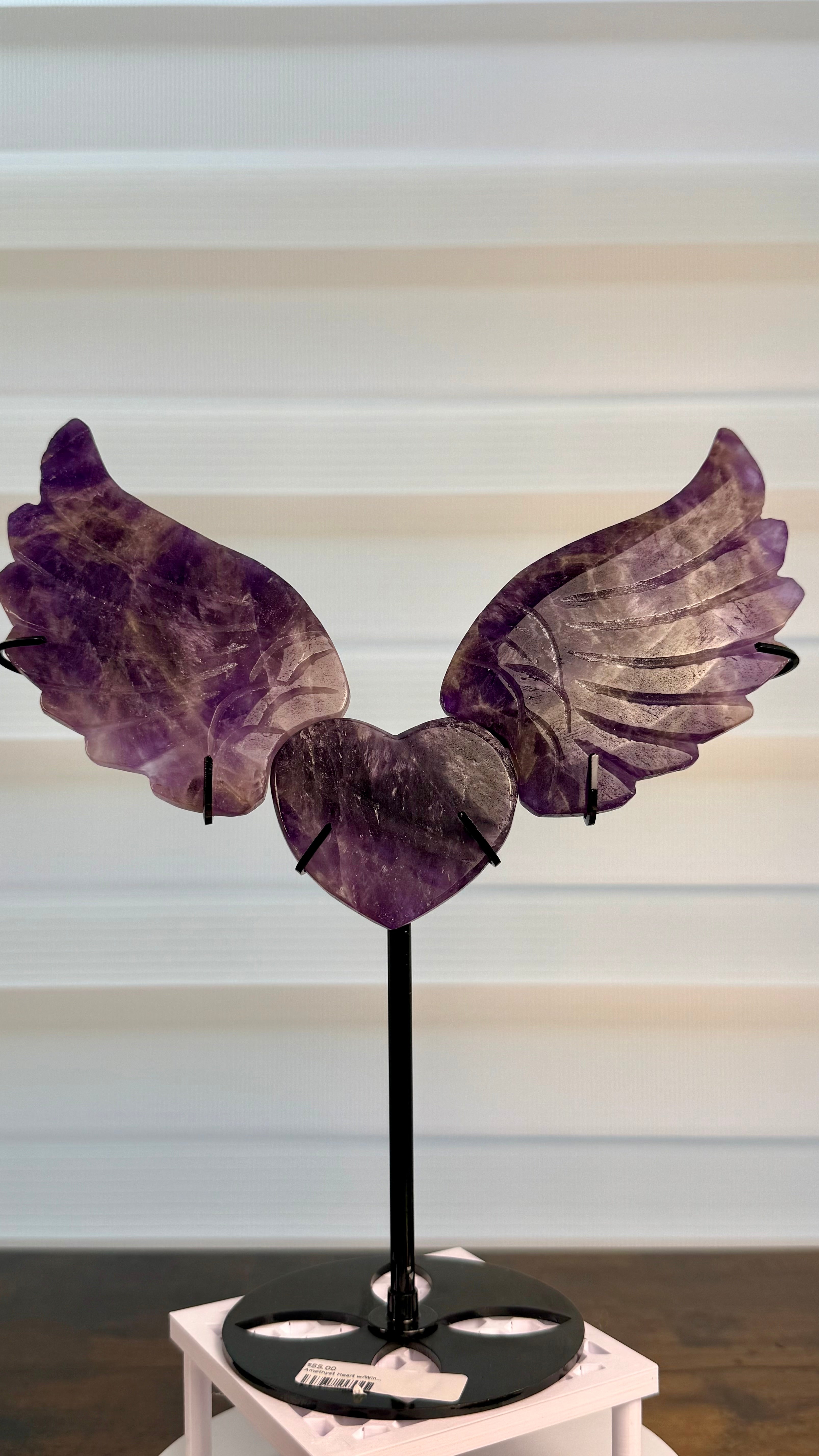 Dream Amethyst Heart with Wings – $55