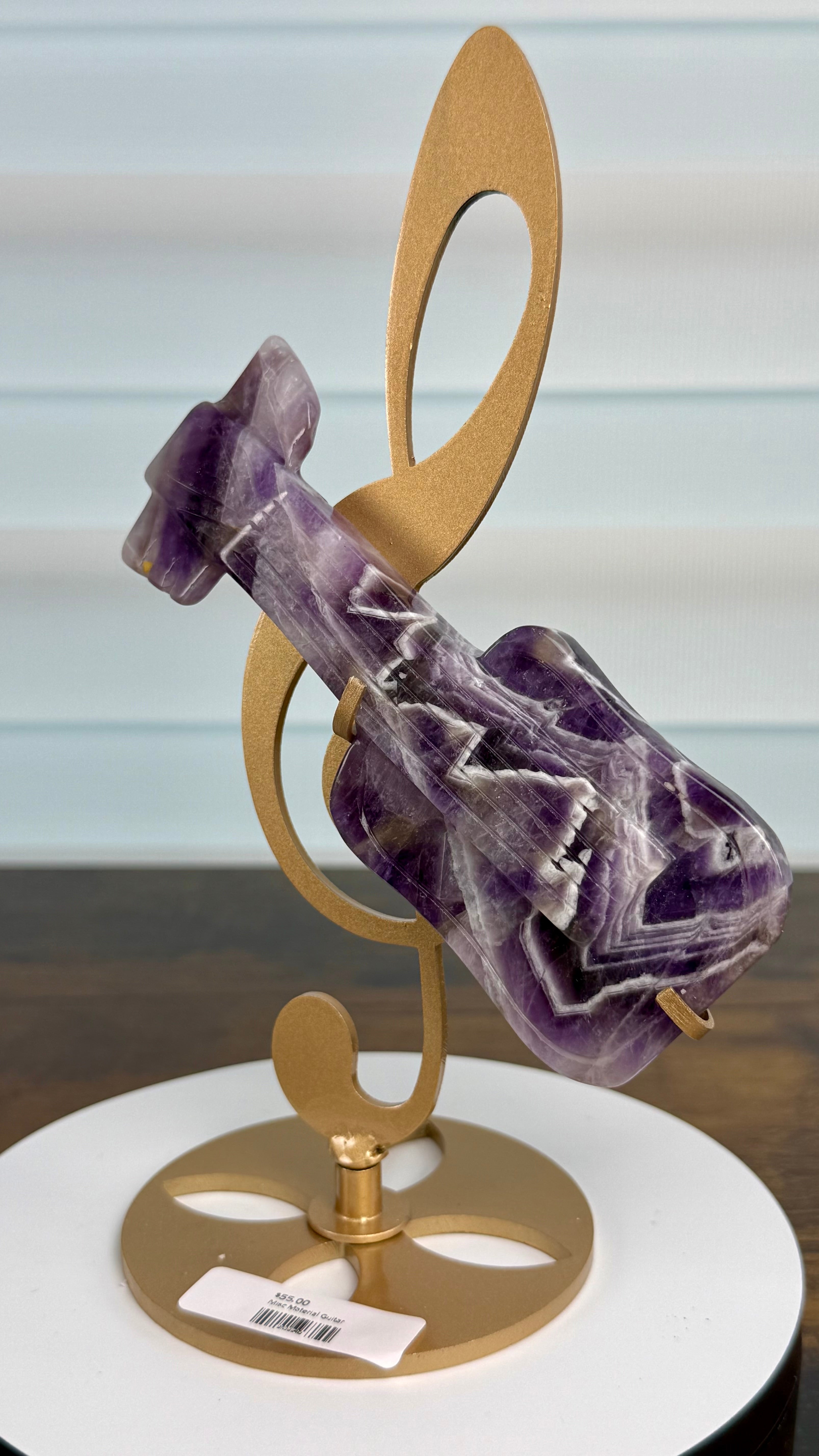 🎸 Dream Amethyst Guitar on Custom Note Stand – $55 💜