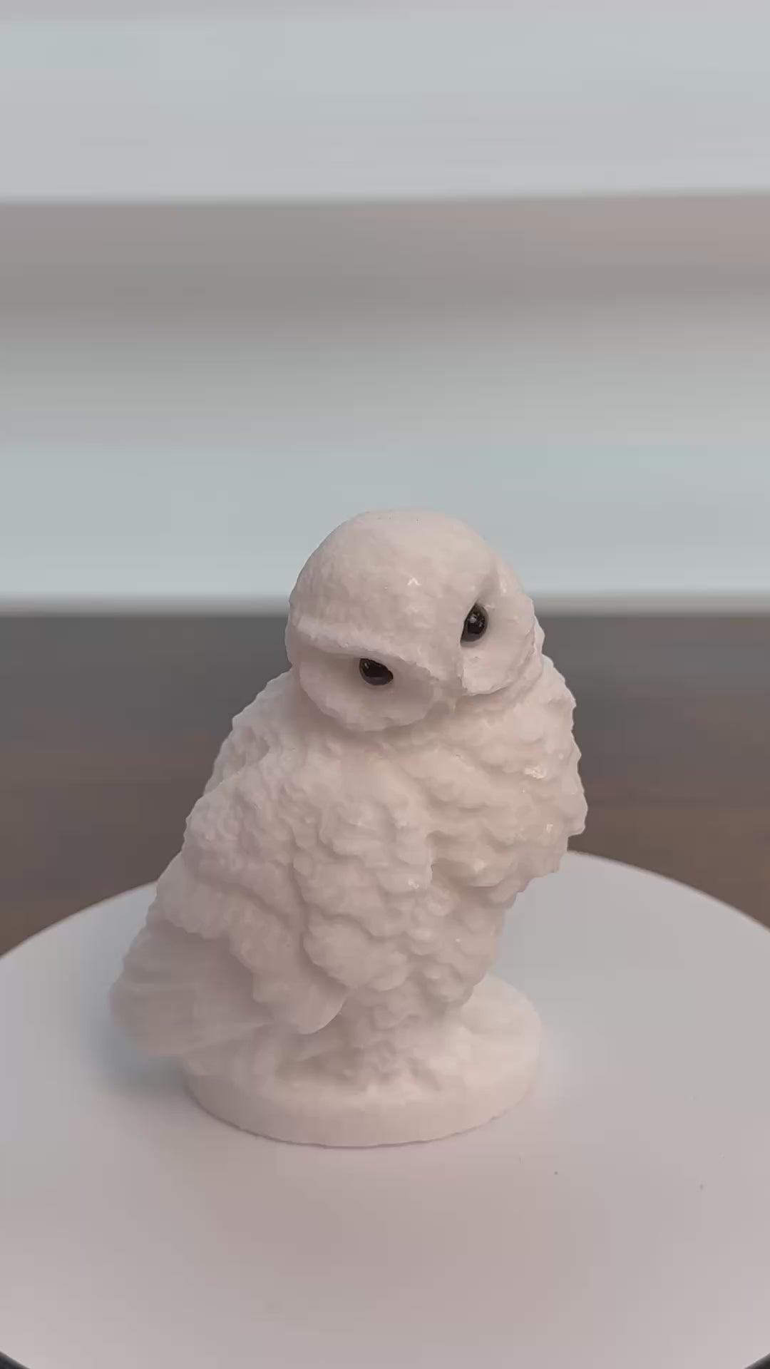 🦉 Detailed White Jade Owl – $40