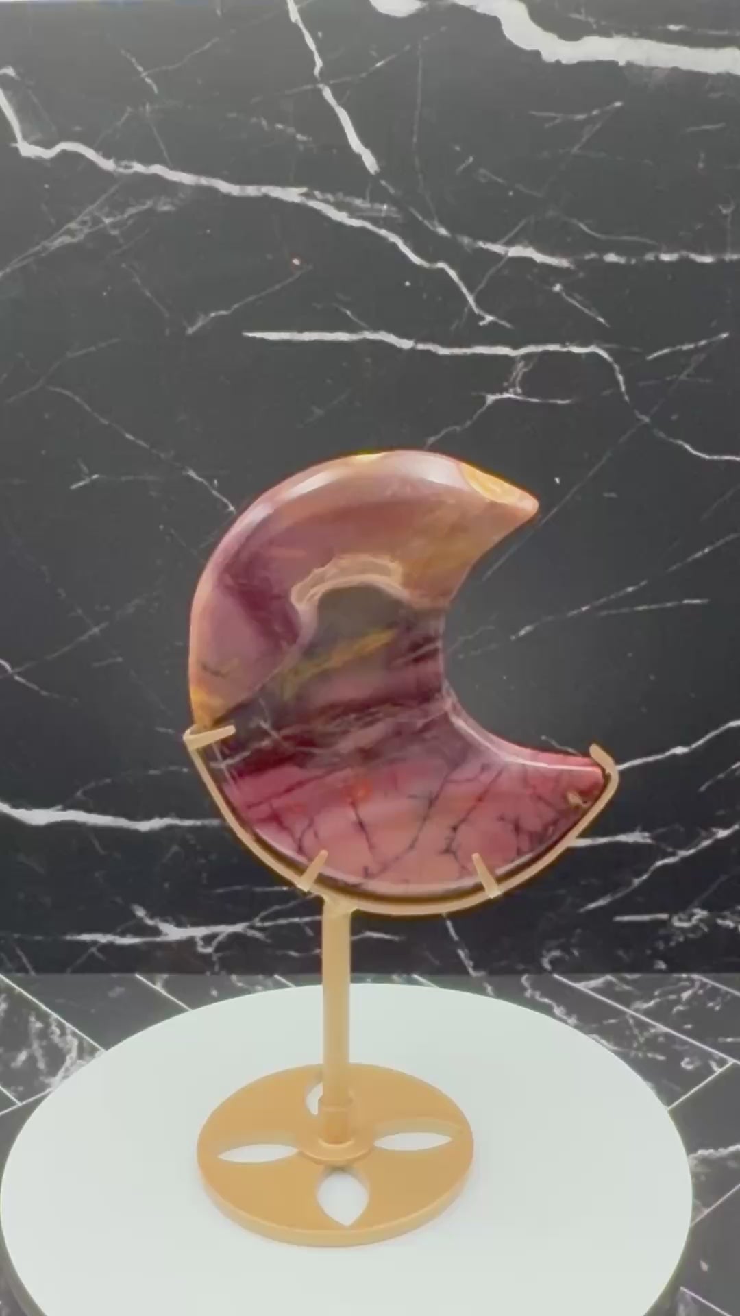 Mookaite Moon w/Custom Stand