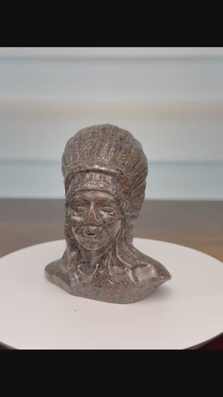 🪶 UV Yooperlite Native American Carving – $45